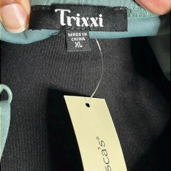 Trixxi by Francesca’s Sage Green Ruffled Sleeveless Mini Dress Size XL - Picture 6 of 8